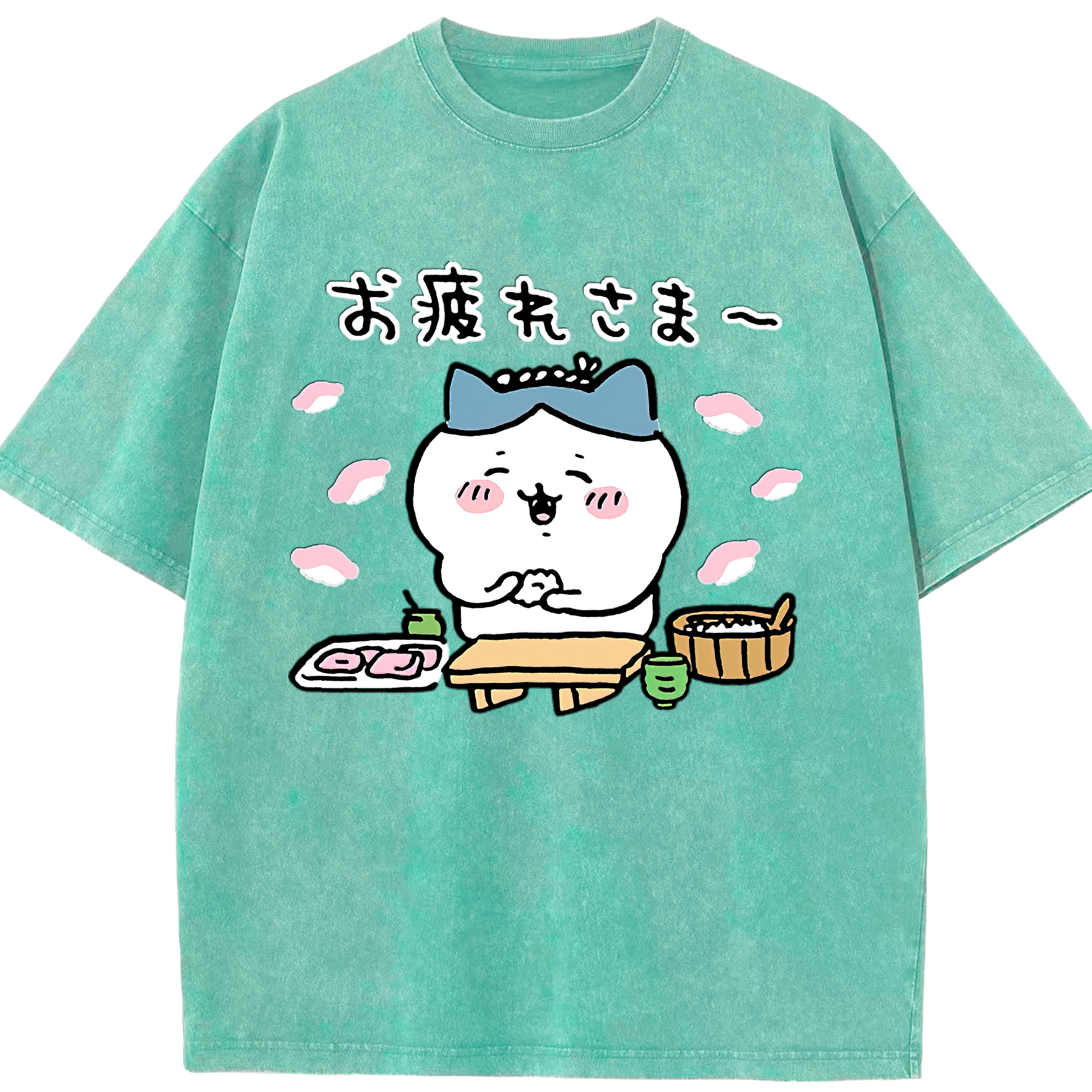 （画像用） ちいかわ ハチワレ Chii-kawa hachiware 綿100% ヴィンテージ風 半袖Tシャツ（フロントプリント）